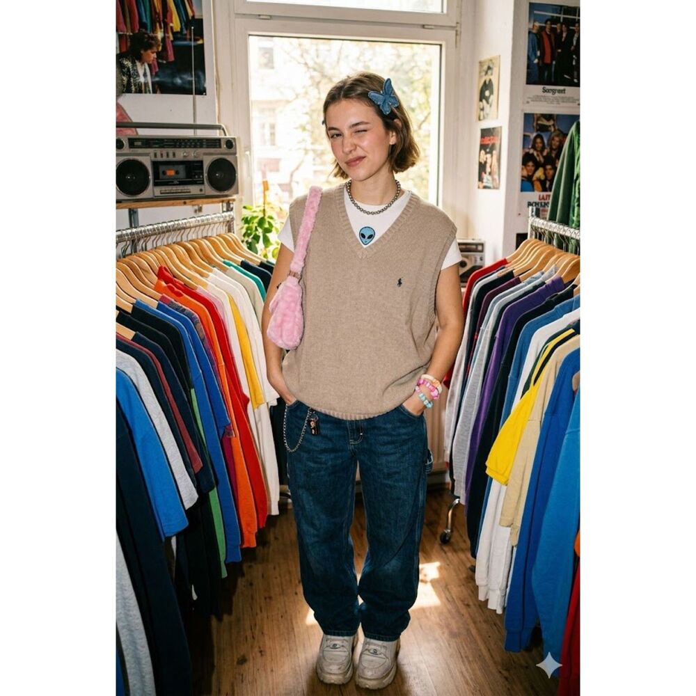 Polo Ralph Lauren 3xlt tan cotton sweater vest